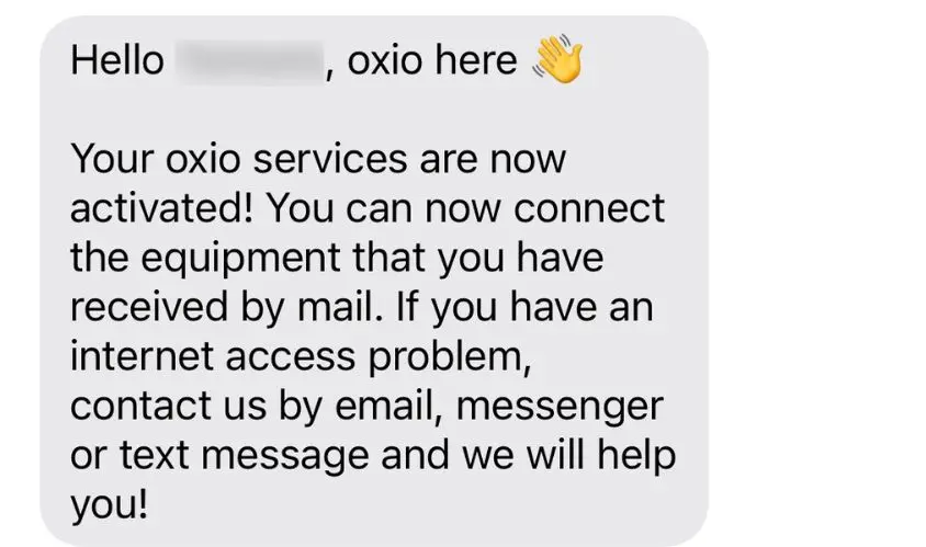 oxioからのインターネット接続可能のお知らせ