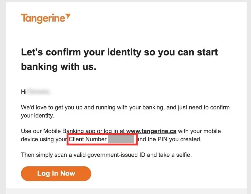 Tangerine銀行の登録手順１３